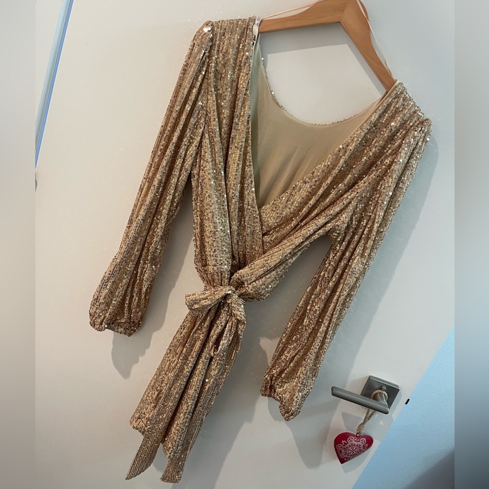 Gold sequence Sequence Dress